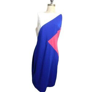 Chaps Size 12 STRETCH Knit Colorblock Career Dress NWT $90